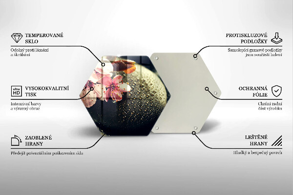 Tabla de cortar de vidrio Flores piedras zen