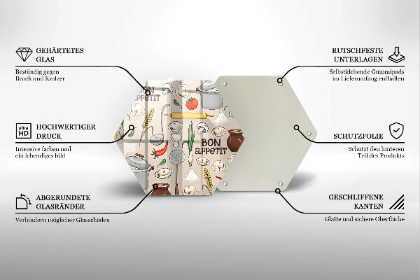 Tabla de cortar de vidrio Ilustración de cocina