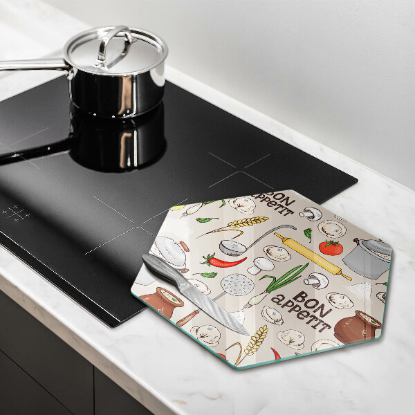 Tabla de cortar de vidrio Ilustración de cocina