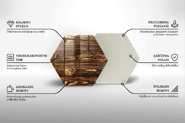 Tabla de cortar de vidrio Textura de madera