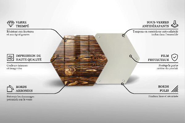 Tabla de cortar de vidrio Textura de madera