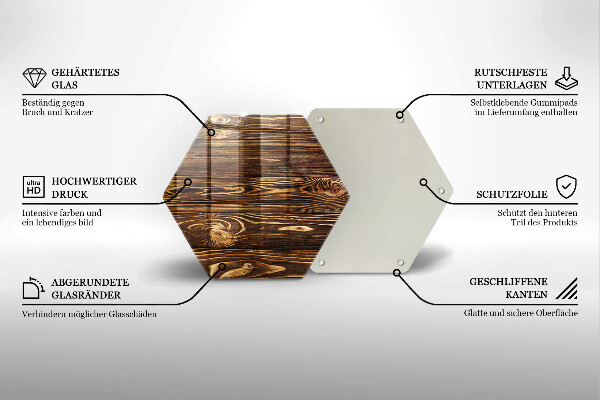 Tabla de cortar de vidrio Textura de madera