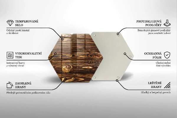 Tabla de cortar de vidrio Textura de madera