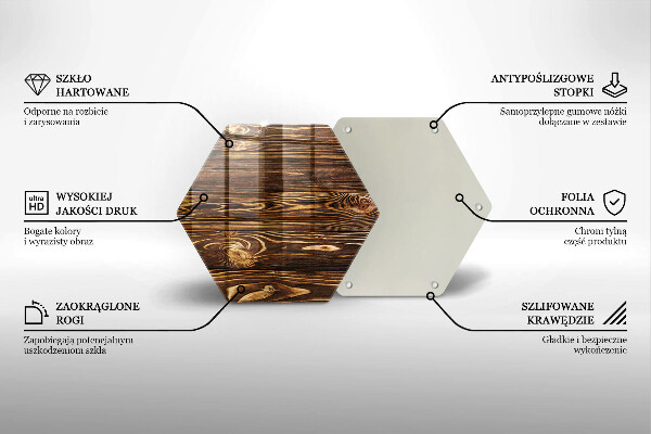 Tabla de cortar de vidrio Textura de madera