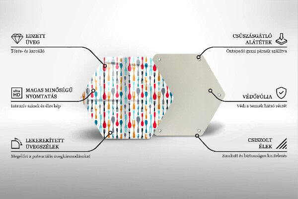 Tabla de cortar de vidrio Ilustración de cuchara