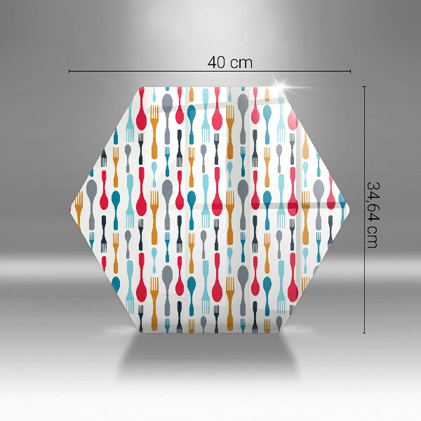 Tabla de cortar de vidrio Ilustración de cuchara