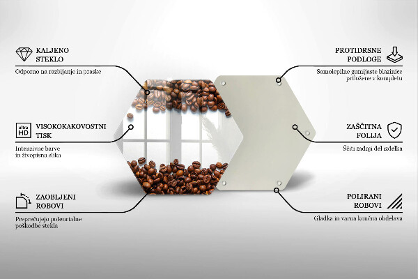 Tabla de cortar de vidrio Granos de café