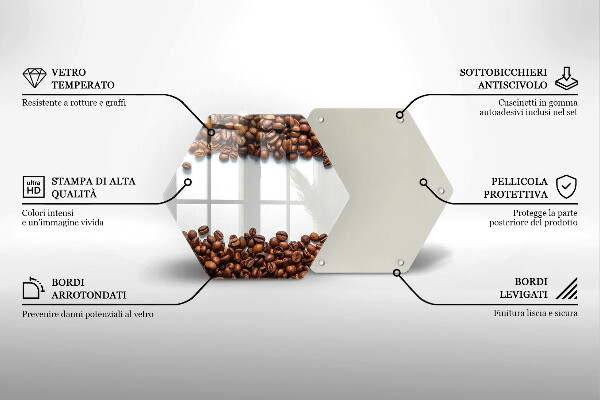 Tabla de cortar de vidrio Granos de café