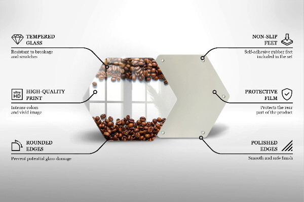 Tabla de cortar de vidrio Granos de café
