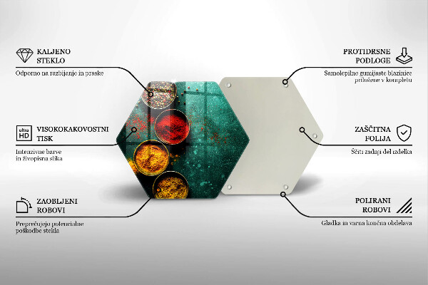 Tabla de cortar de vidrio Especias orientales