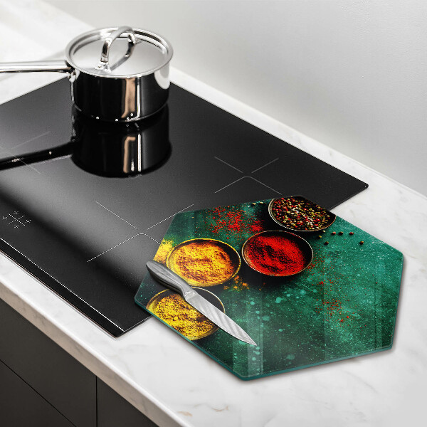 Tabla de cortar de vidrio Especias orientales