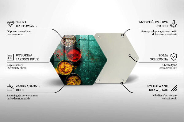Tabla de cortar de vidrio Especias orientales