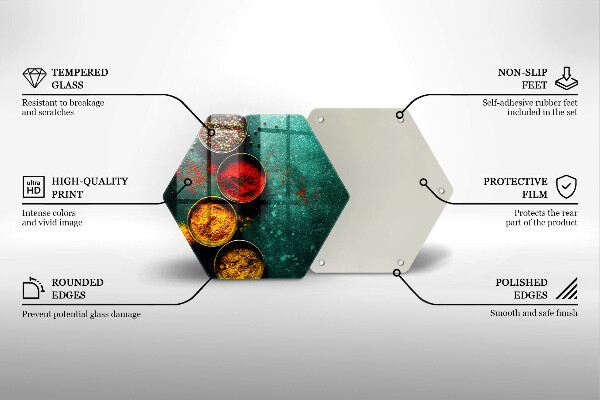 Tabla de cortar de vidrio Especias orientales