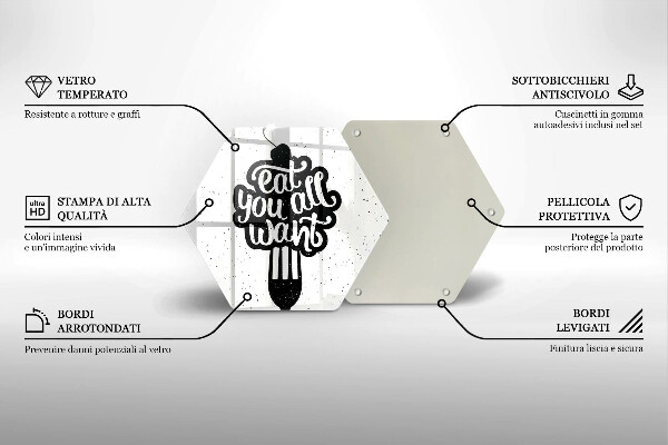 Tabla de cortar de vidrio Eat all you want