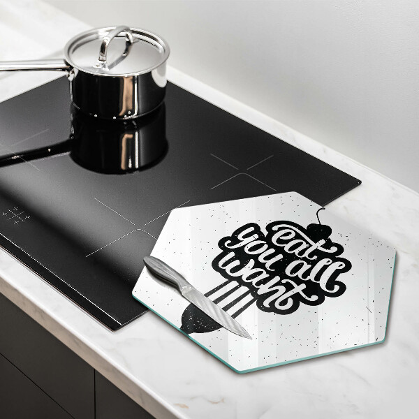 Tabla de cortar de vidrio Eat all you want