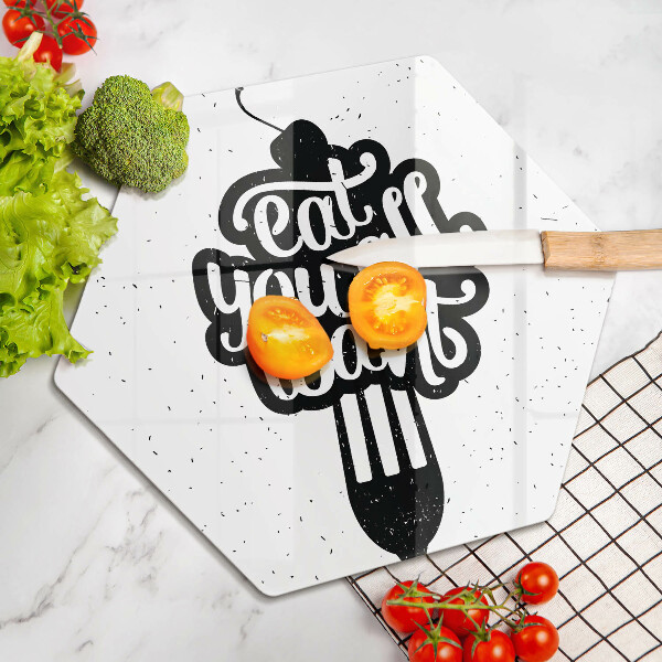 Tabla de cortar de vidrio Eat all you want