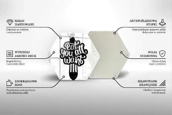 Tabla de cortar de vidrio Eat all you want