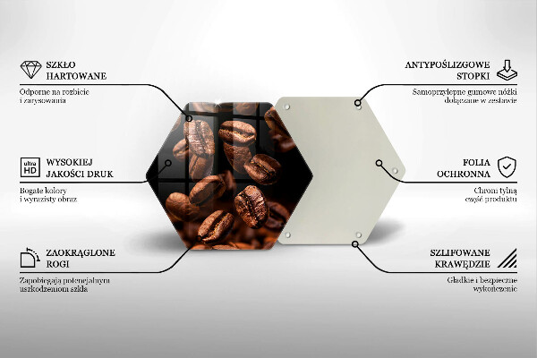 Tabla de cortar de vidrio Granos de café marrones