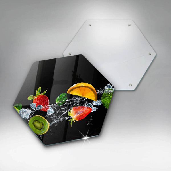 Tabla de cortar de vidrio Frutas en agua