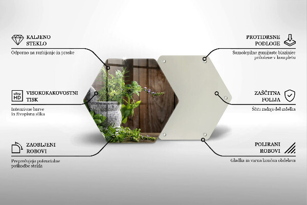 Tabla de cortar de vidrio Hierbas verdes