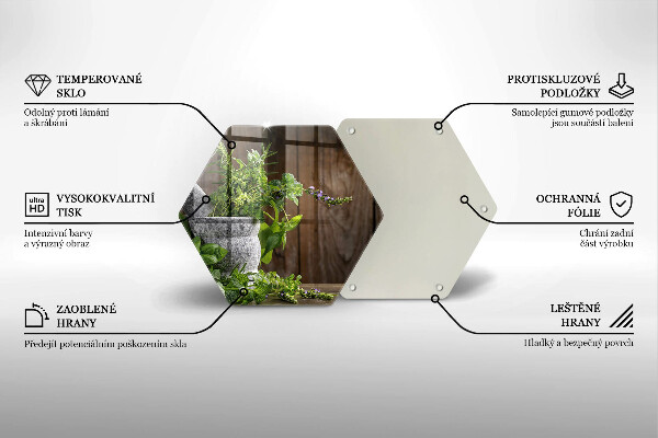 Tabla de cortar de vidrio Hierbas verdes