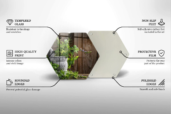 Tabla de cortar de vidrio Hierbas verdes