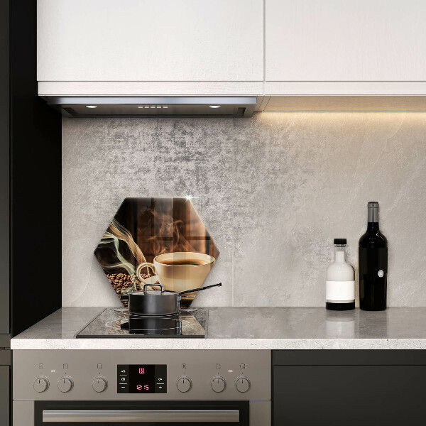 Tabla de cortar de vidrio Taza y granos de café