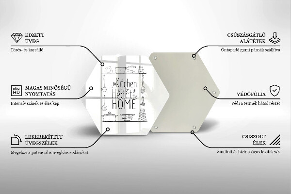 Tabla de cortar de vidrio Inscripción frase