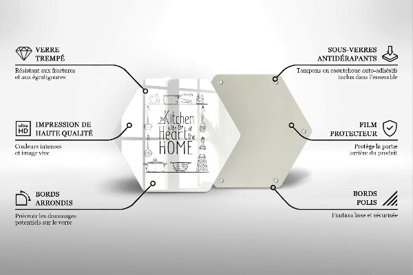 Tabla de cortar de vidrio Inscripción frase
