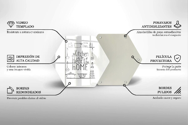 Tabla de cortar de vidrio Inscripción frase