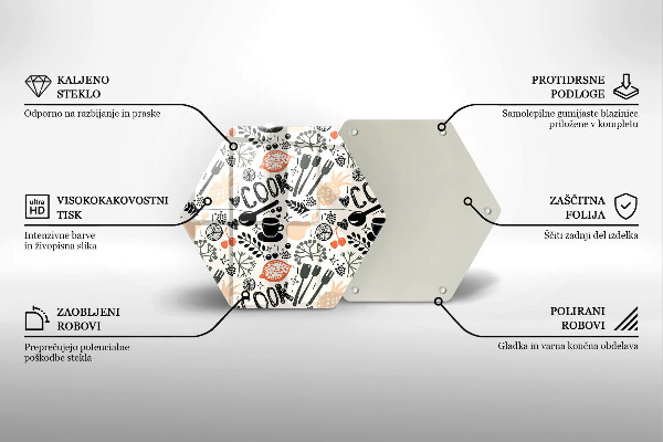 Tabla de cortar de vidrio Motivo de cocina de dibujos animados