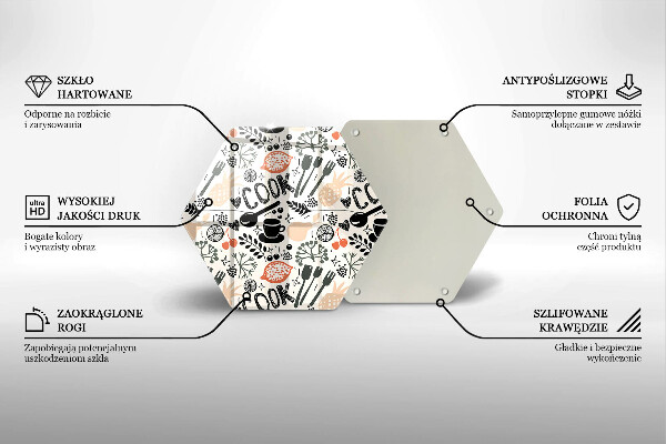 Tabla de cortar de vidrio Motivo de cocina de dibujos animados