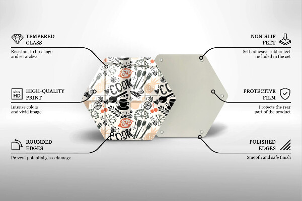 Tabla de cortar de vidrio Motivo de cocina de dibujos animados