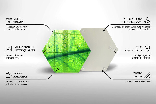 Tabla de cortar de vidrio Primer plano de una hoja