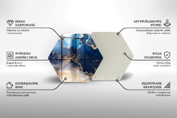 Tabla de cortar de vidrio Abstracción de mármol