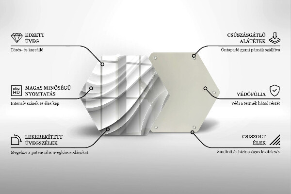 Tabla de cortar de vidrio Líneas geométricas