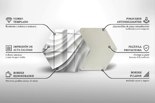 Tabla de cortar de vidrio Líneas geométricas