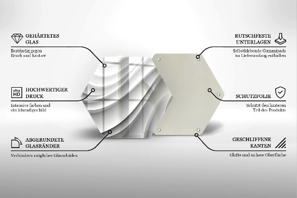 Tabla de cortar de vidrio Líneas geométricas