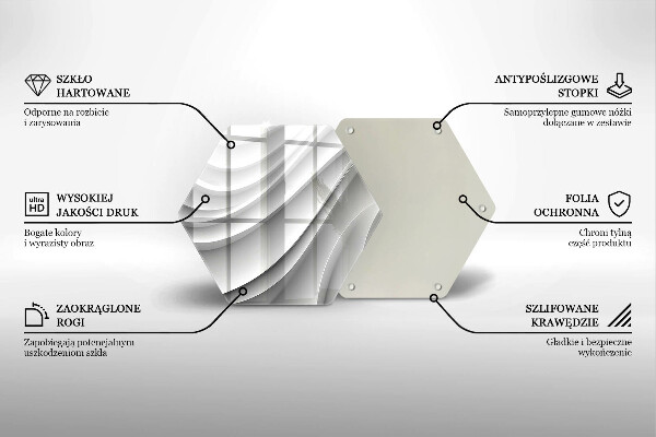 Tabla de cortar de vidrio Líneas geométricas