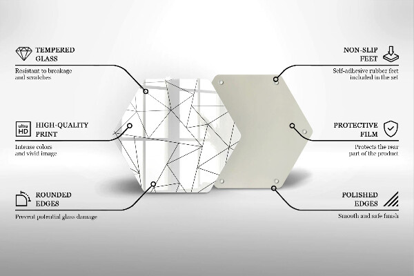 Tabla de cortar de vidrio Triángulos blancos
