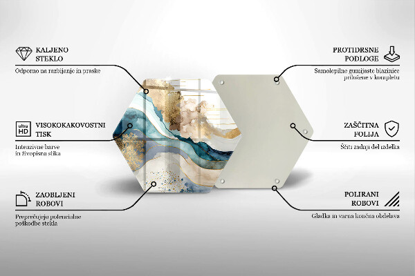 Tabla de cortar de vidrio Mármol colorido