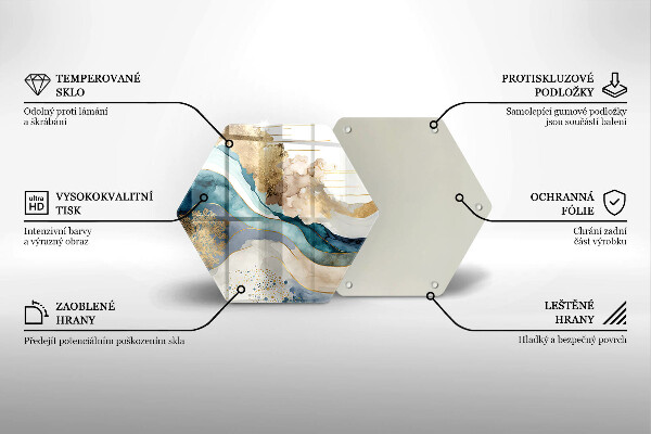Tabla de cortar de vidrio Mármol colorido