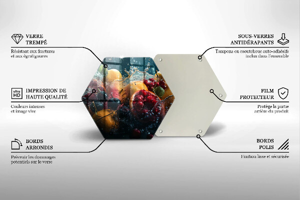 Tabla de cortar de vidrio Frutas en agua