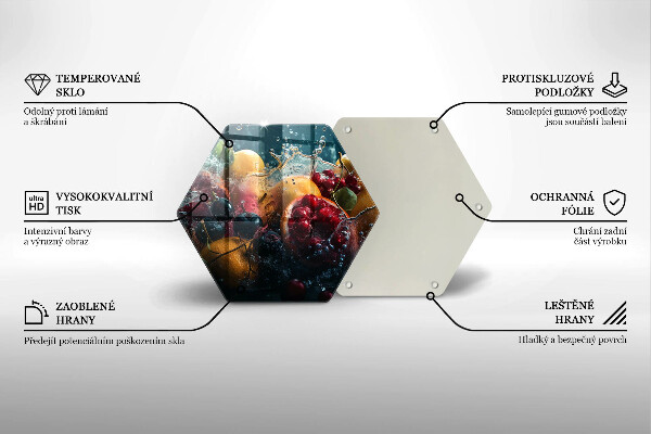 Tabla de cortar de vidrio Frutas en agua