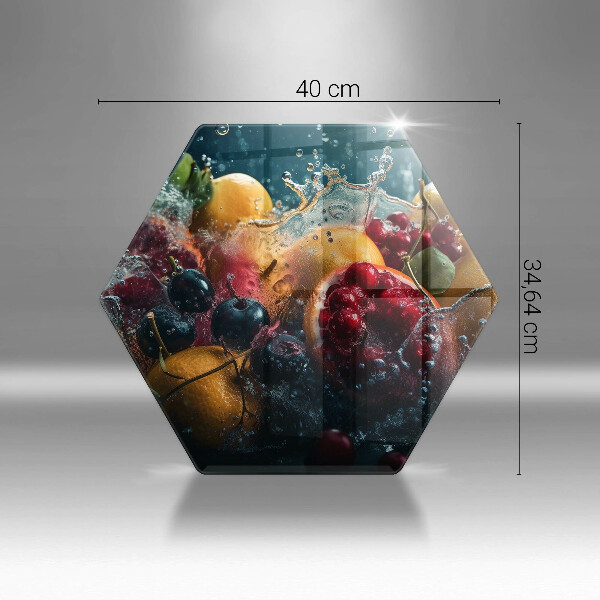 Tabla de cortar de vidrio Frutas en agua