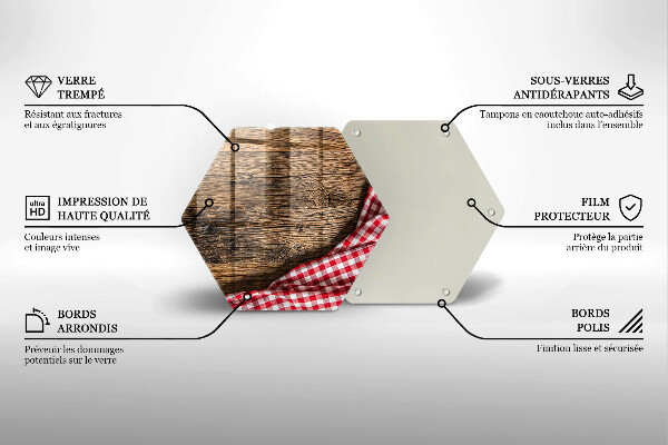 Tabla de cortar de vidrio Mesa de madera