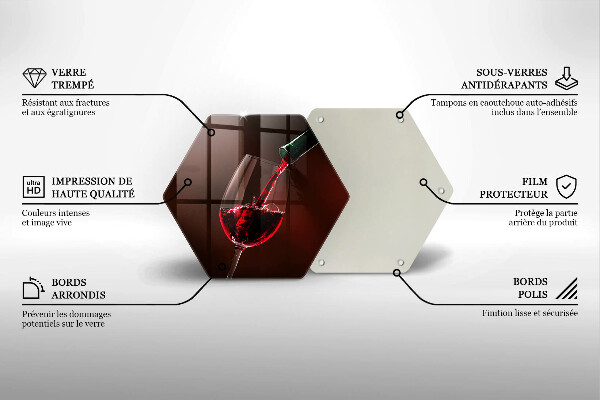 Tabla de cortar de vidrio Una copa de vino