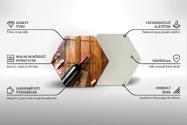 Tabla de cortar de vidrio Una botella de vino tinto