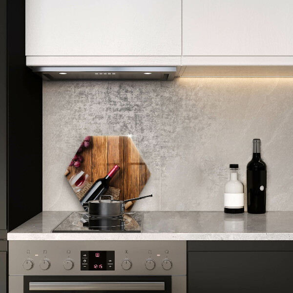 Tabla de cortar de vidrio Una botella de vino tinto