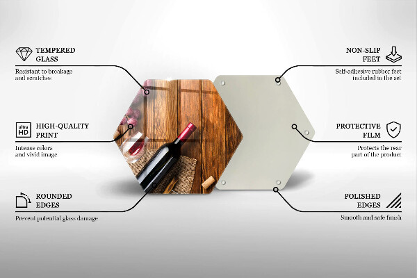 Tabla de cortar de vidrio Una botella de vino tinto